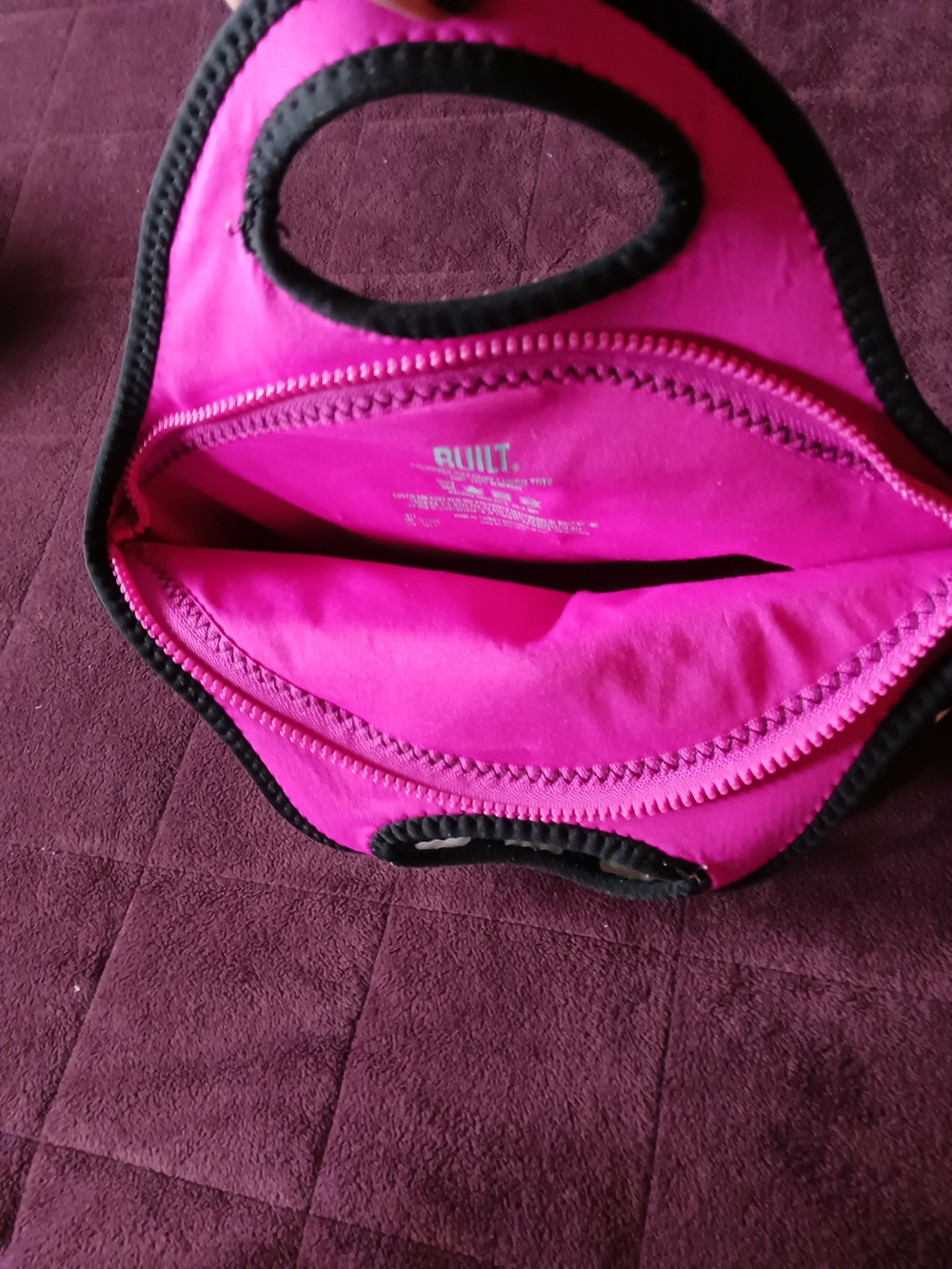 Hot Pink Neoprene Lunch Tote Bag  Carryall